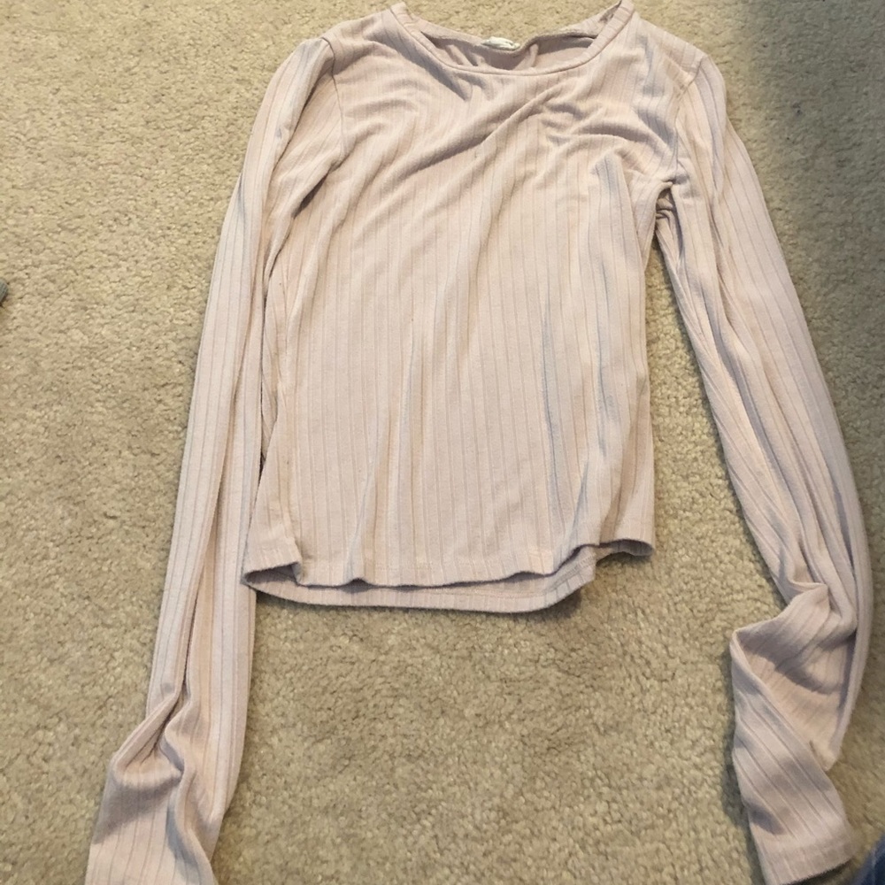 pink ribbed long sleeve